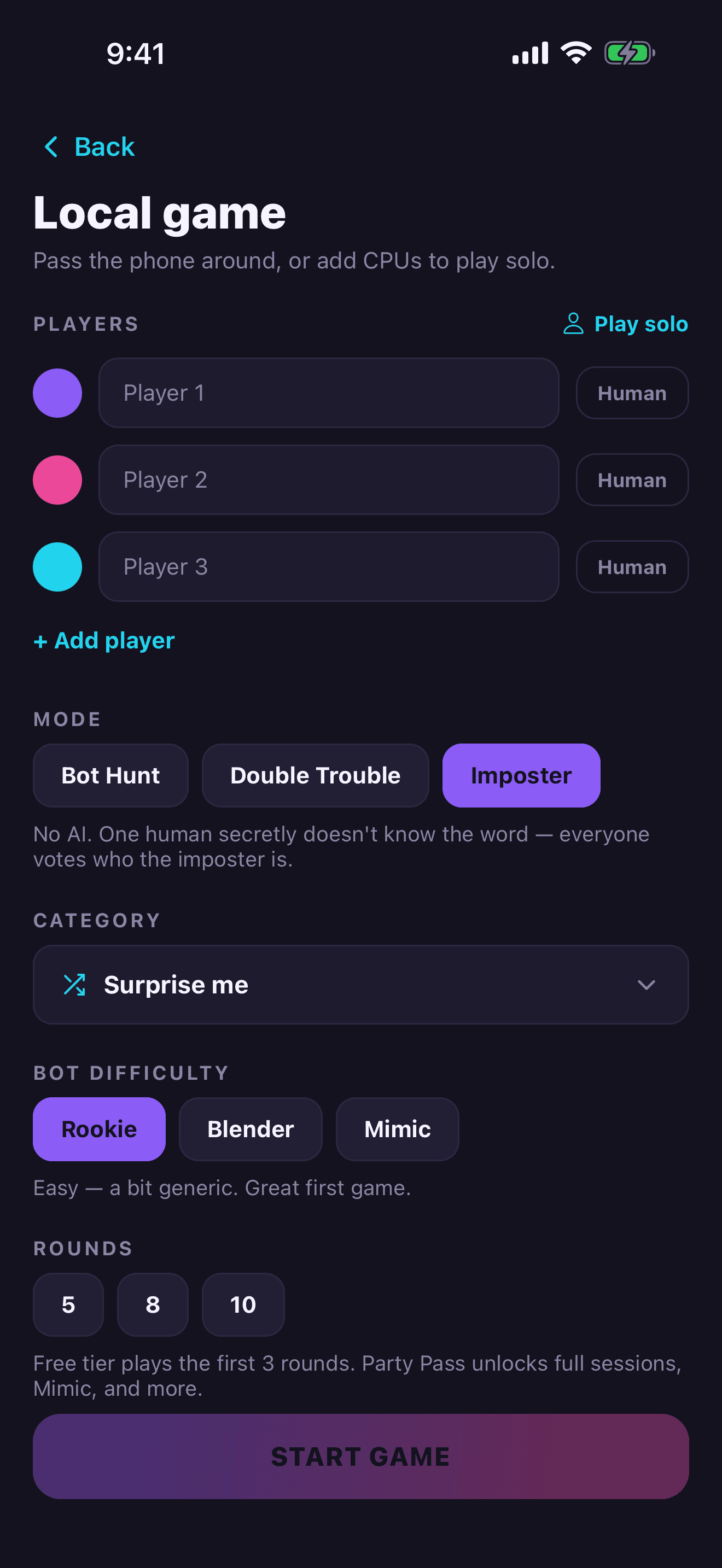 Game modes